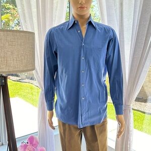 Mens Hugo Boss Blue Long Sleeve Dress Shirt Size 15 32/33 Button Front